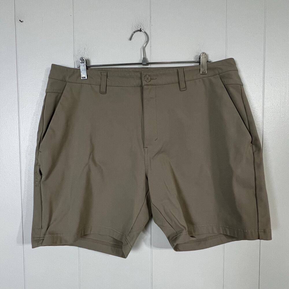 BYLT Premium Basics Shorts Mens 40 Tan khaki Performance Stretch Casual Golf
